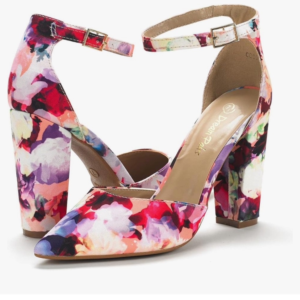 Dream Pairs Floral Heels